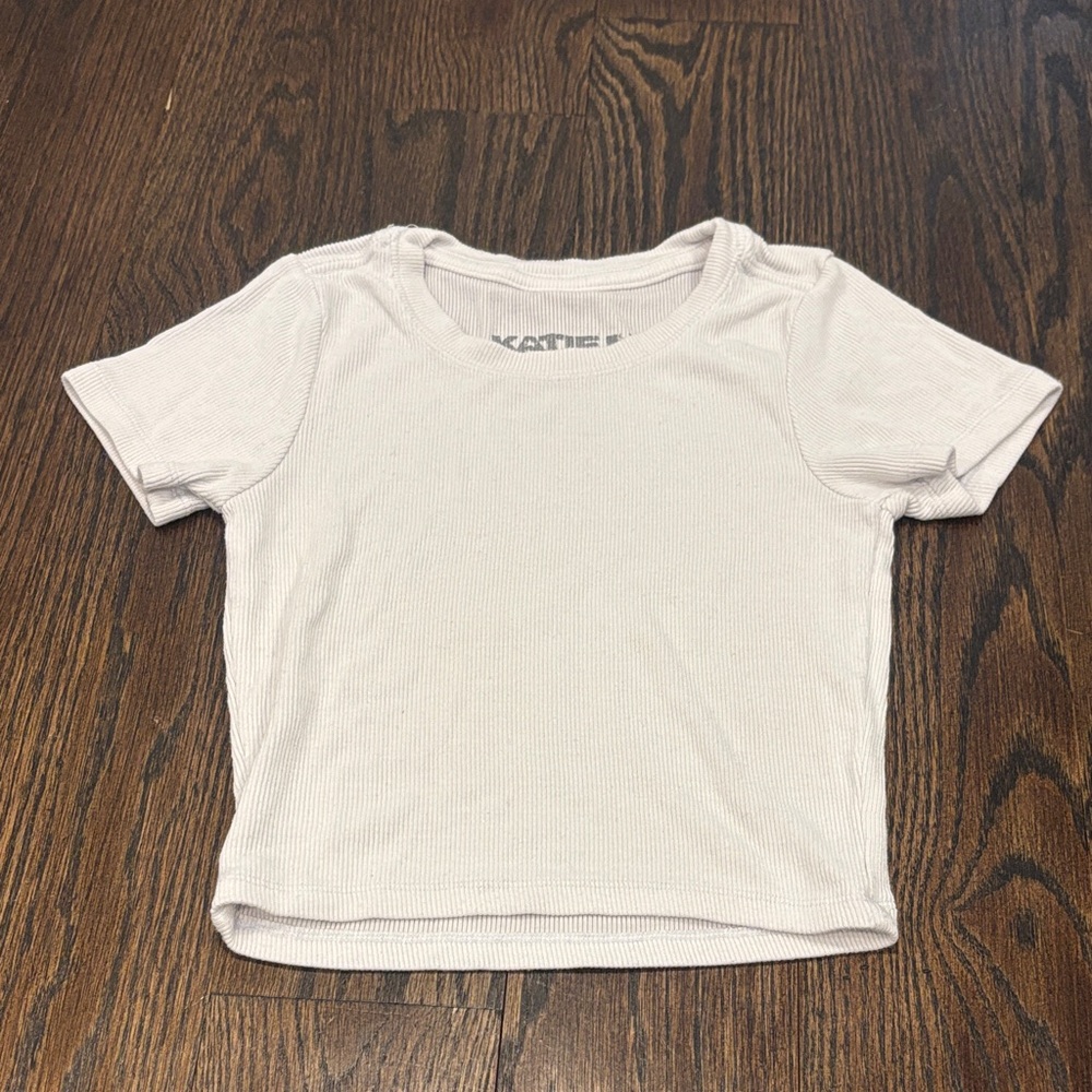 Katie J NYC Girl’s White Short Sleeve Tee Size Medium